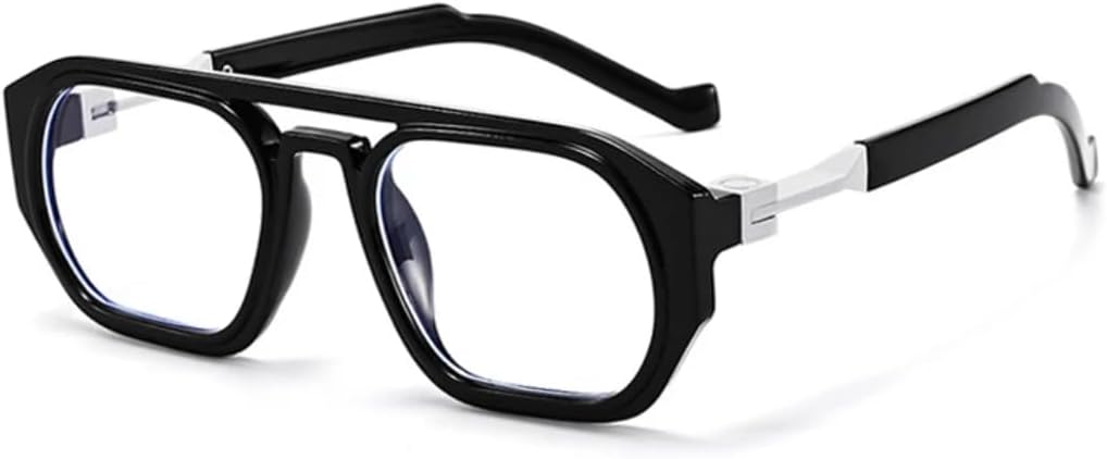 

Ретро-солнцезащитные очки с двойными перемычками для женщин, защита от УФ-излучения UV400, модные линзы с прозрачным градиентом, стильная оправа для мужчин UUPTTPL, Black White Clear