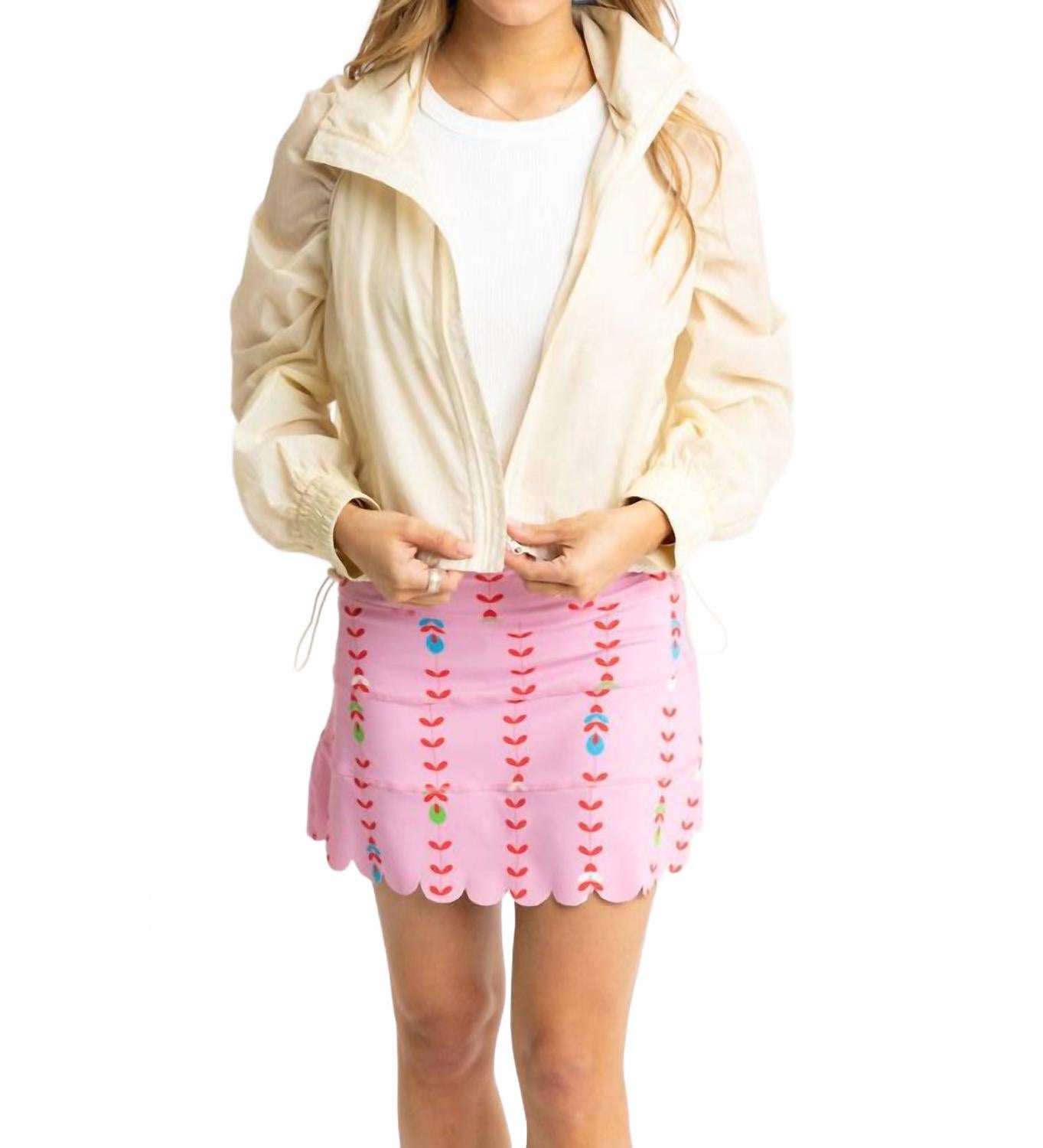 

Karlie Юбка-шорты с цветочным узором и волнистым краем, розовая