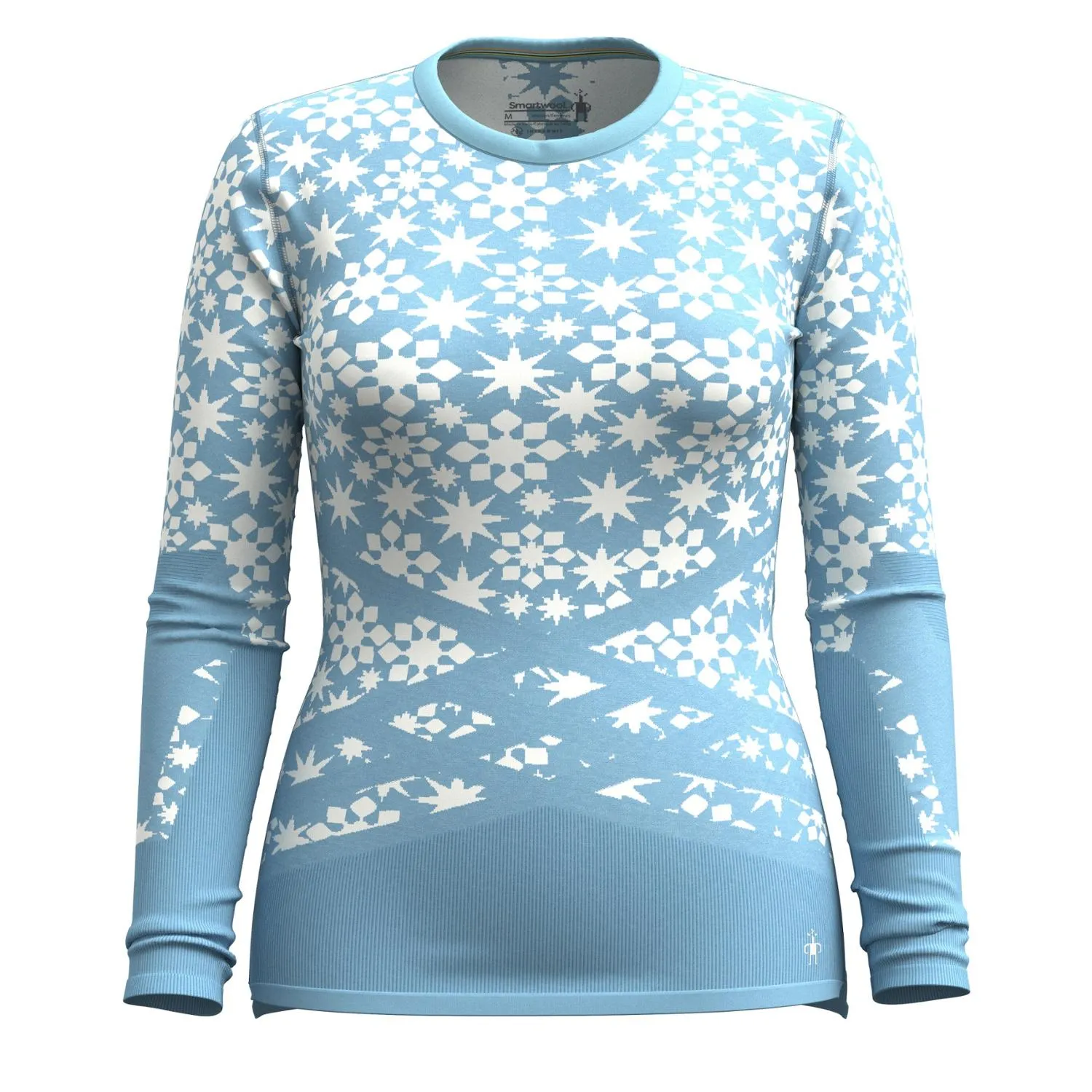 

Женская базовая кофта Intraknit Thermal Merino с узором и круглым вырезом. Smartwool, Serene Blue/White