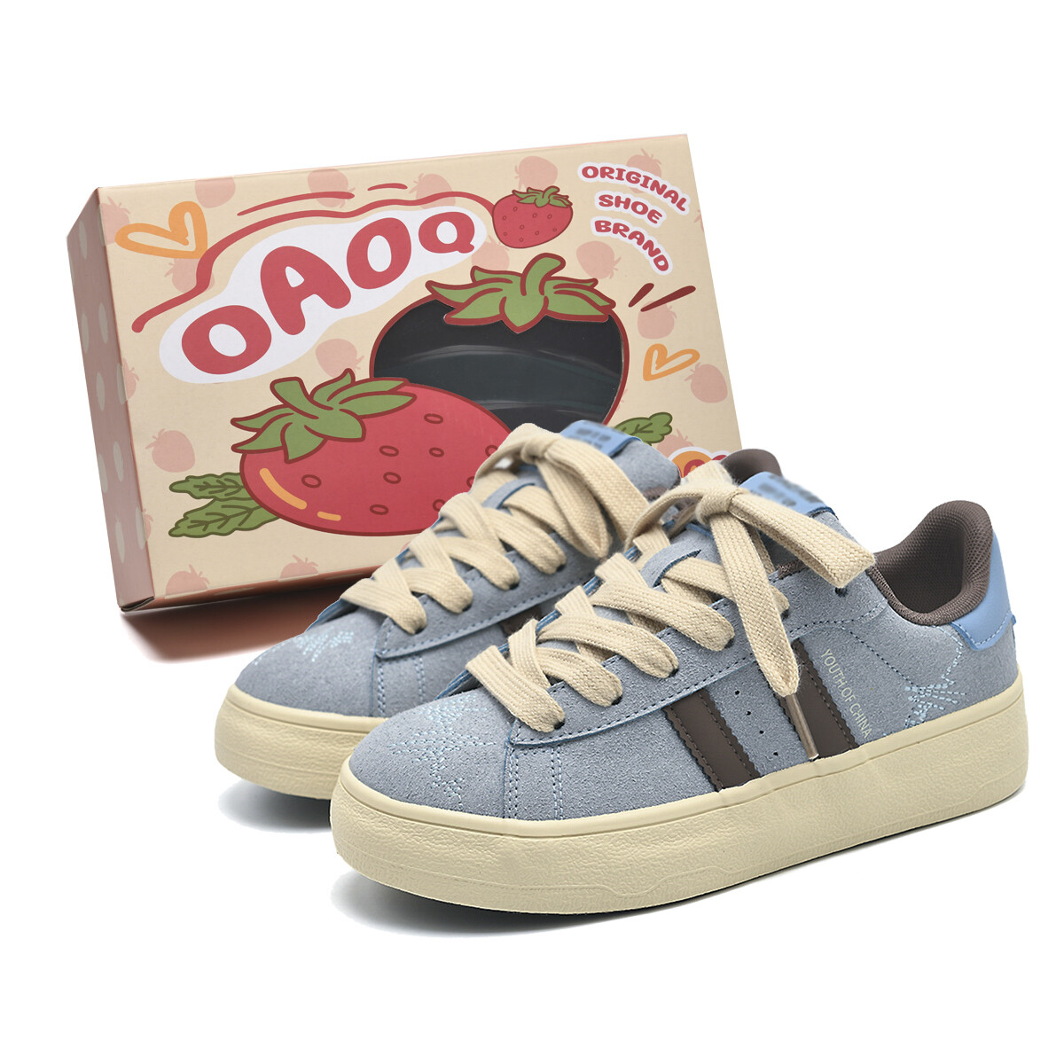 

Кроссовки OAOQ Skateboarding Shoes Women's Low-top, бежевый/синий