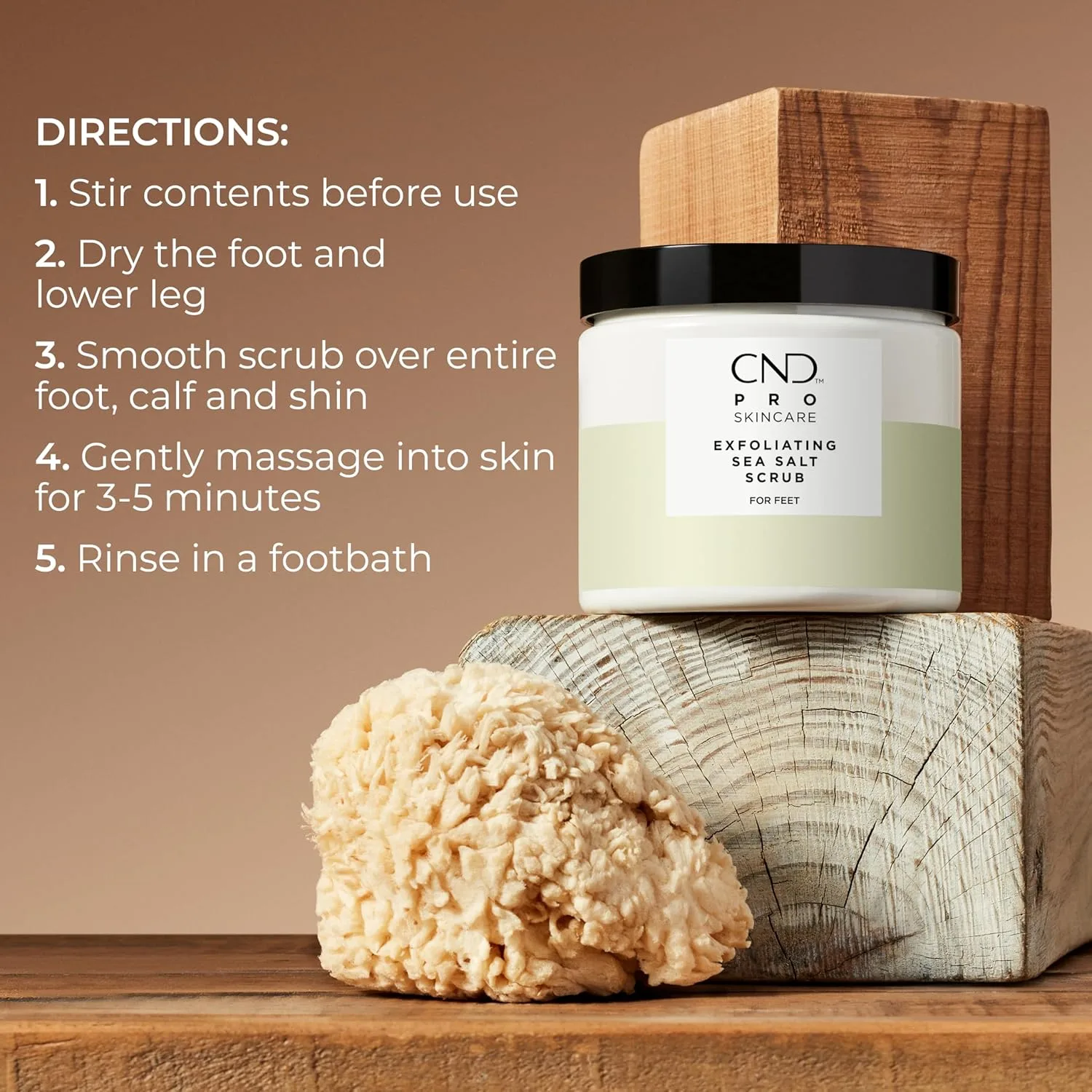 CND Pro Skincare для ног, минеральная ванна, скраб с морской солью, средство для удаления натоптышей и интенсивное увлажняющее средство 532 мл (1 шт.) — фото 4