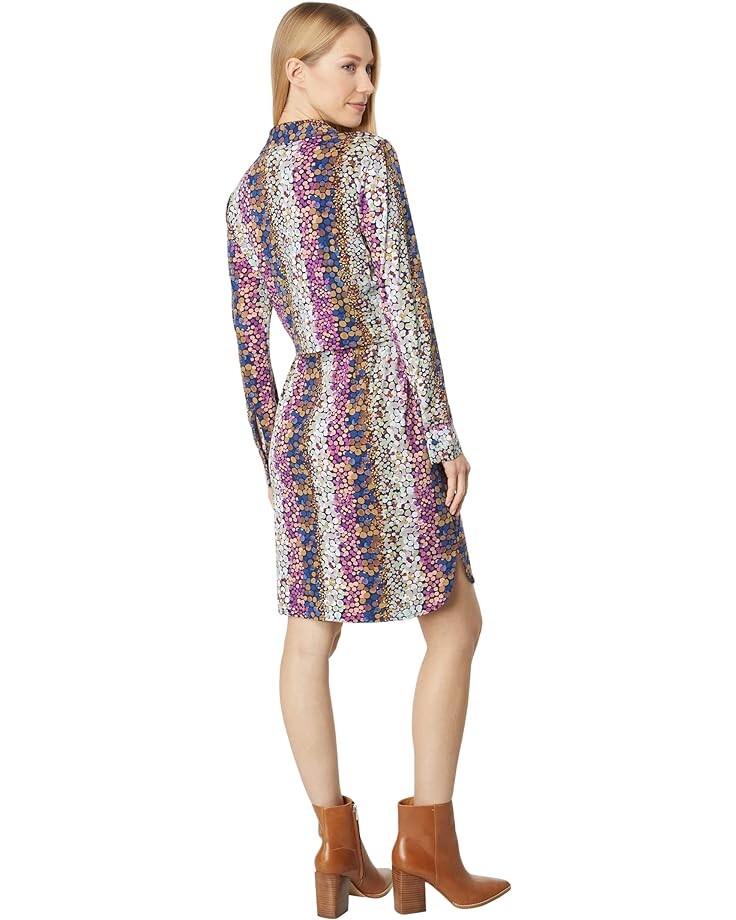 

Платье London Times Tie Front Shirtdress, цвет Navy/Wine