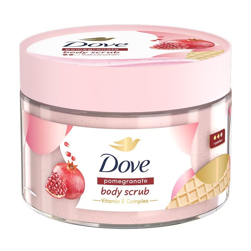 

Dove Скраб для тела Гранат 280 г. สครับ ขัดผิวกาย เนียนนุ่ม, Red