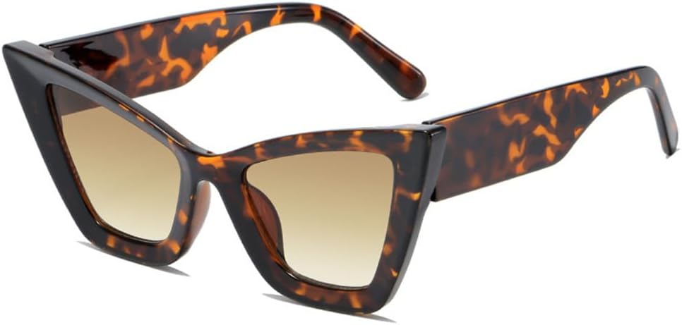 

Солнцезащитные очки UV400 - увеличенные очки "кошачий глаз" с градиентной расцветкой, подходят для женщин и мужчин, для бега и занятий спортом на открытом воздухе UYPTK, Leopard Tea