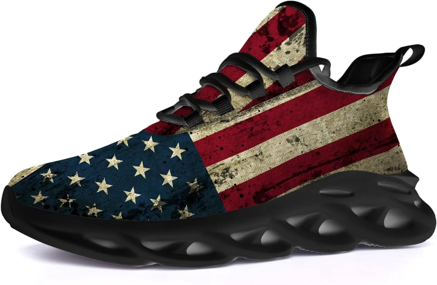 

Кроссовки Ciadoon с американским флагом для женщин и мужчин, для бега, ходьбы и тенниса, обувь на 4 июля, подарки, бежевый
