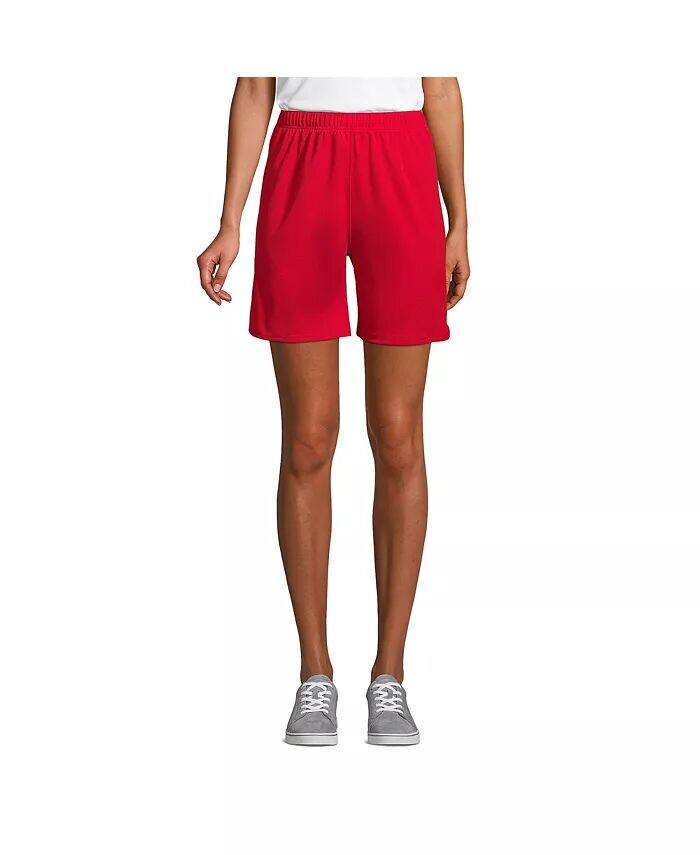 

Женские сетчатые спортивные шорты для школьной формы Lands' End, красный