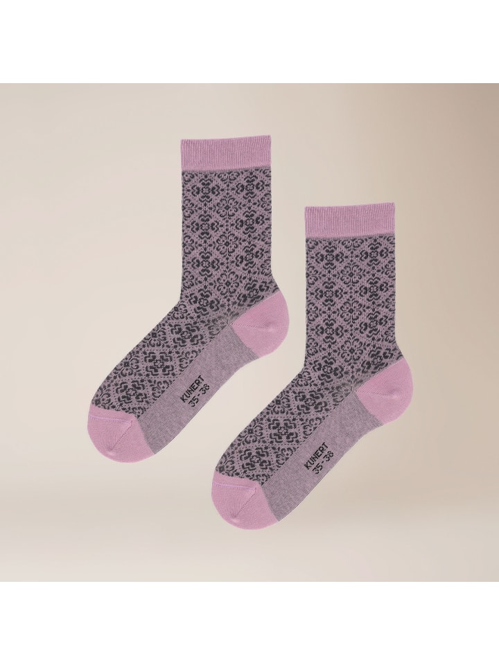 

Носки с цветочным узором по всей поверхности в дымчато-лиловом цвете Kunert