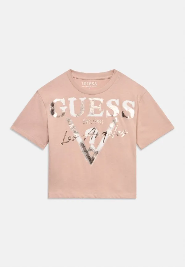 Детская футболка свободного кроя с принтом Guess, Dolly Pink — фото 3