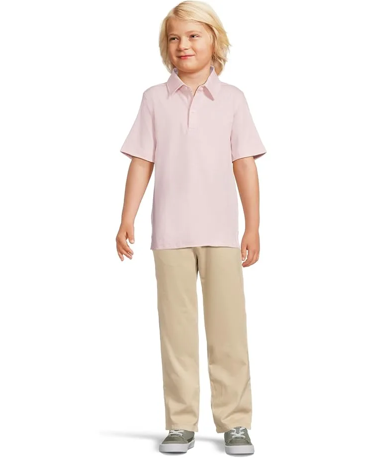 Поло Johnston & Murphy Kids Micro Stripe Polo (Big Kid), Pink — фото 4