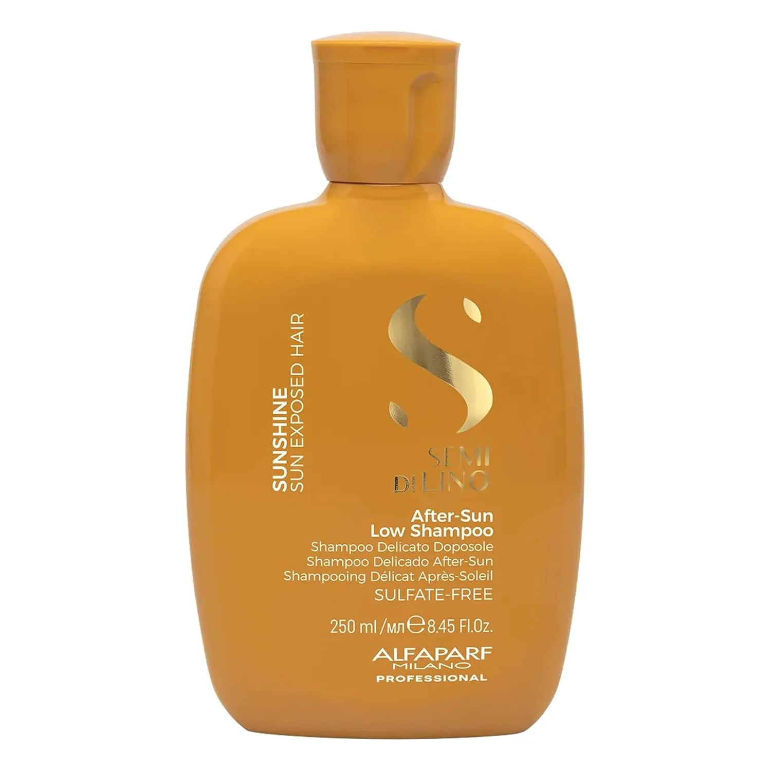 Alfaparf Milano Semi di Lino Sunshine Безсульфатный шампунь - Шампунь после загара - Защита от хлора - Защита от солнца - Веганская формула - Для блестящих, шелковистых и защищенных волос
