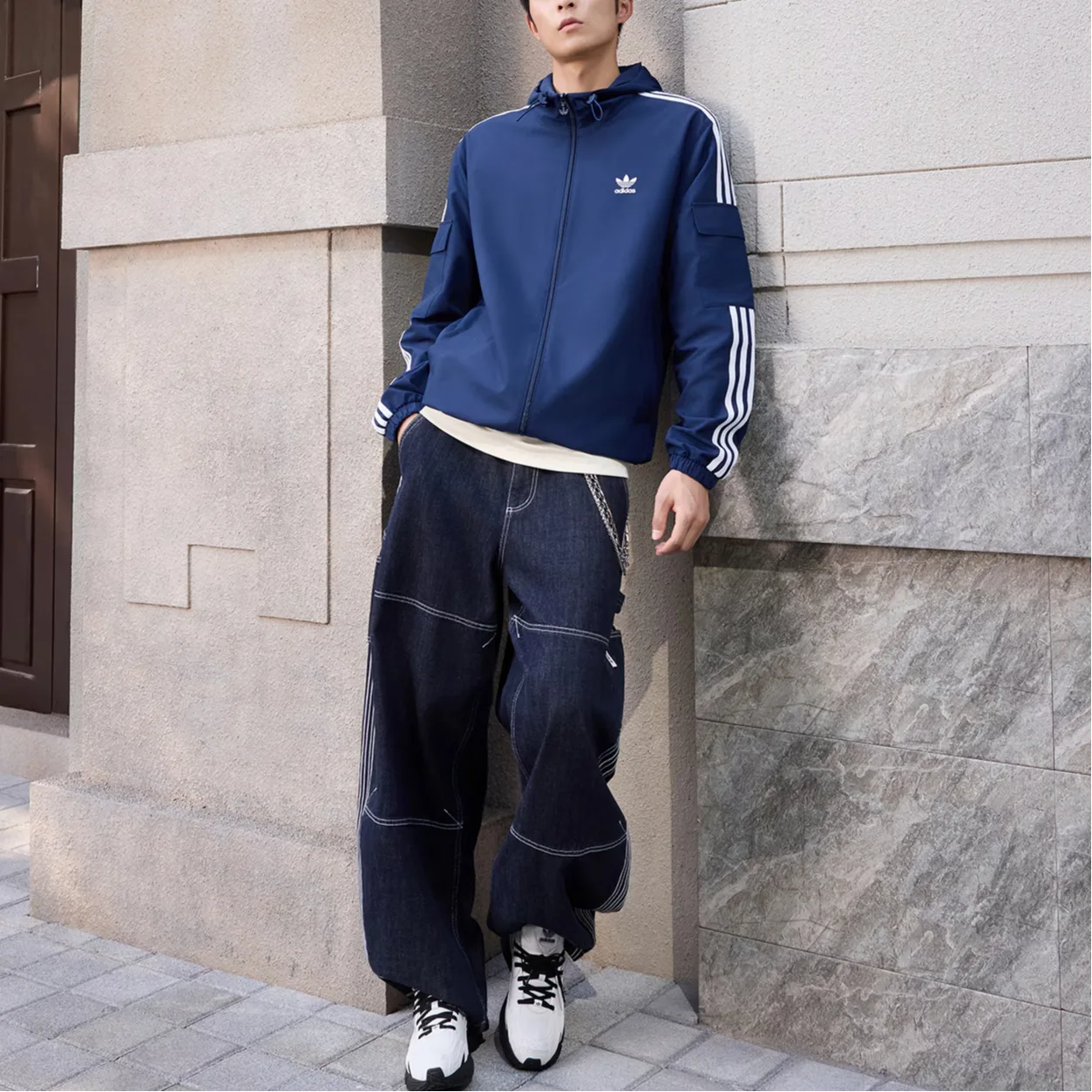Куртка Stag Track унисекс Adidas Originals, темно-индиго — фото 4