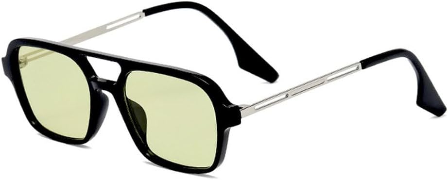 

Модные женские солнцезащитные очки с двойной перемычкой, модные мужские солнцезащитные очки с защитной пленкой Ocean Film Shades UV400, трендовые солнцезащитные очки TKKTLLT, Black Olive Green