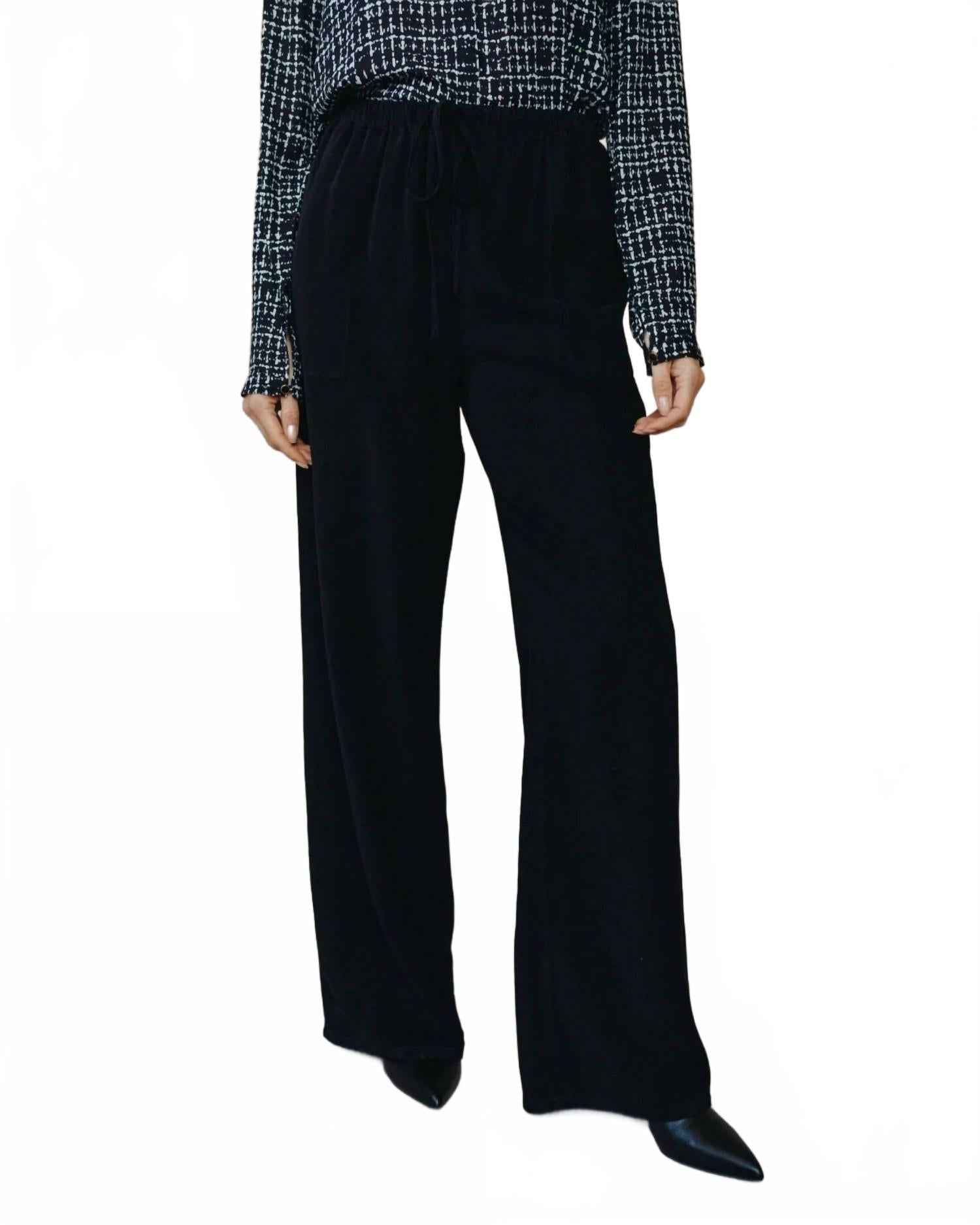 

Bella Dahl Брюки Kylie с широкими штанинами и завязками, черные