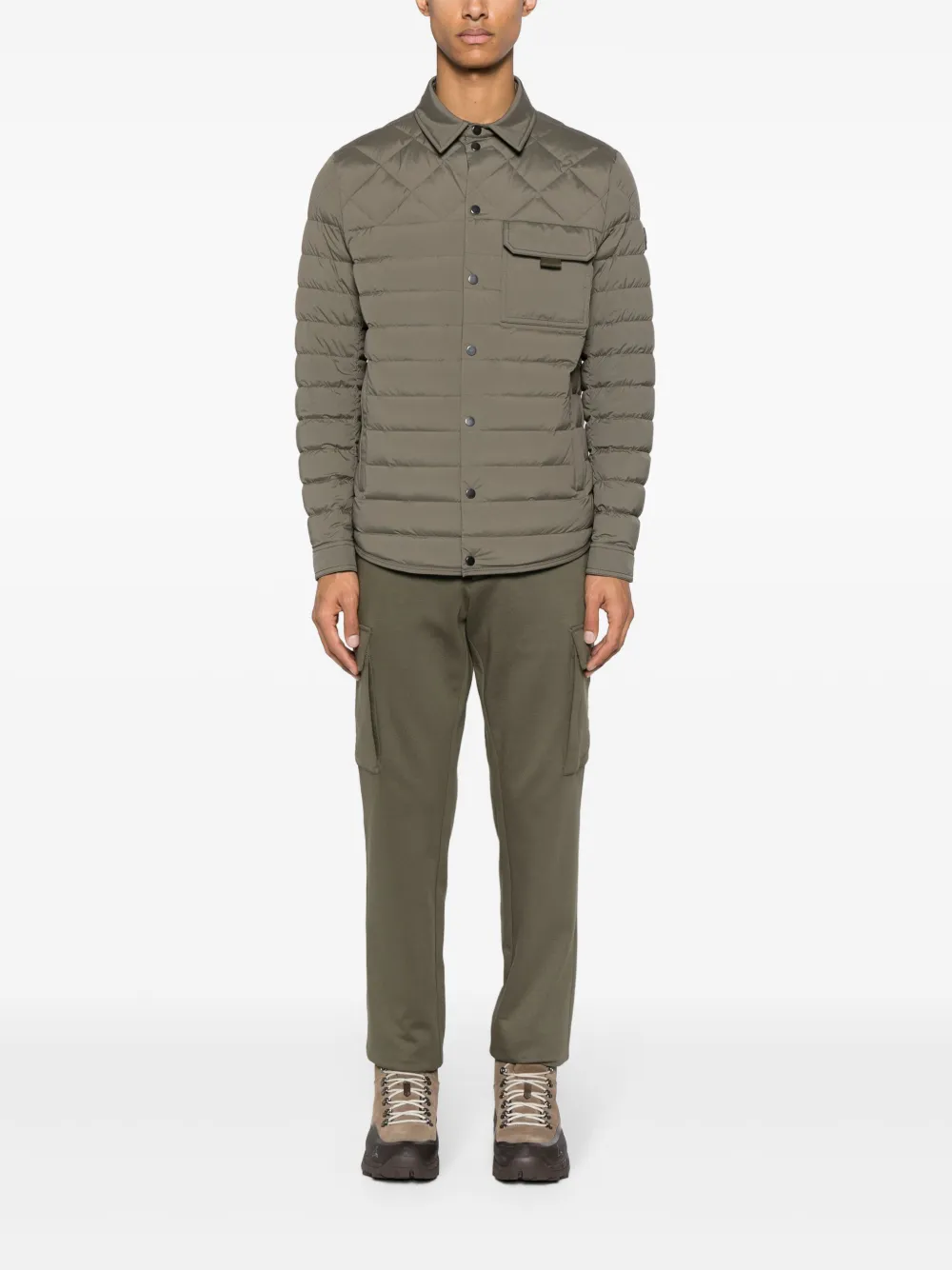 Зауженные брюки карго с завышенной талией MONCLER, зеленый — фото 2