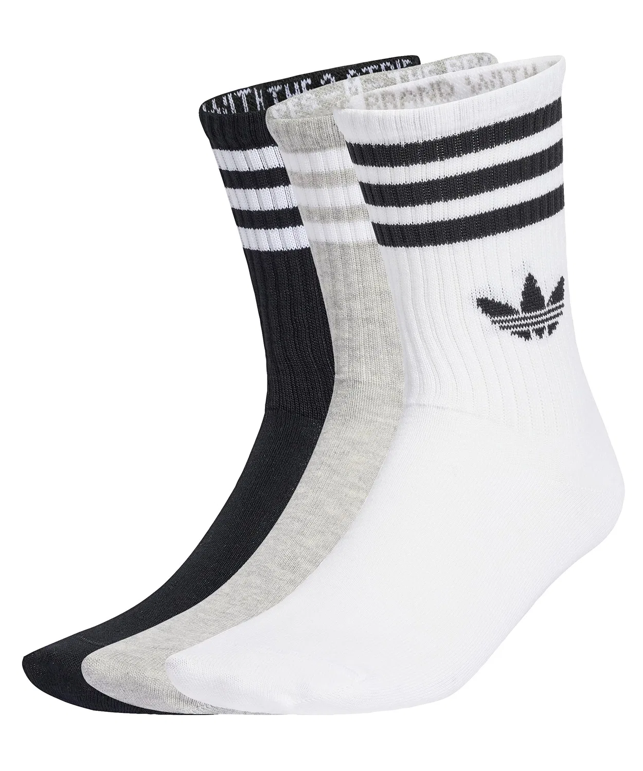 Носки adidas 3 Stripe Crew 3 пары, белые