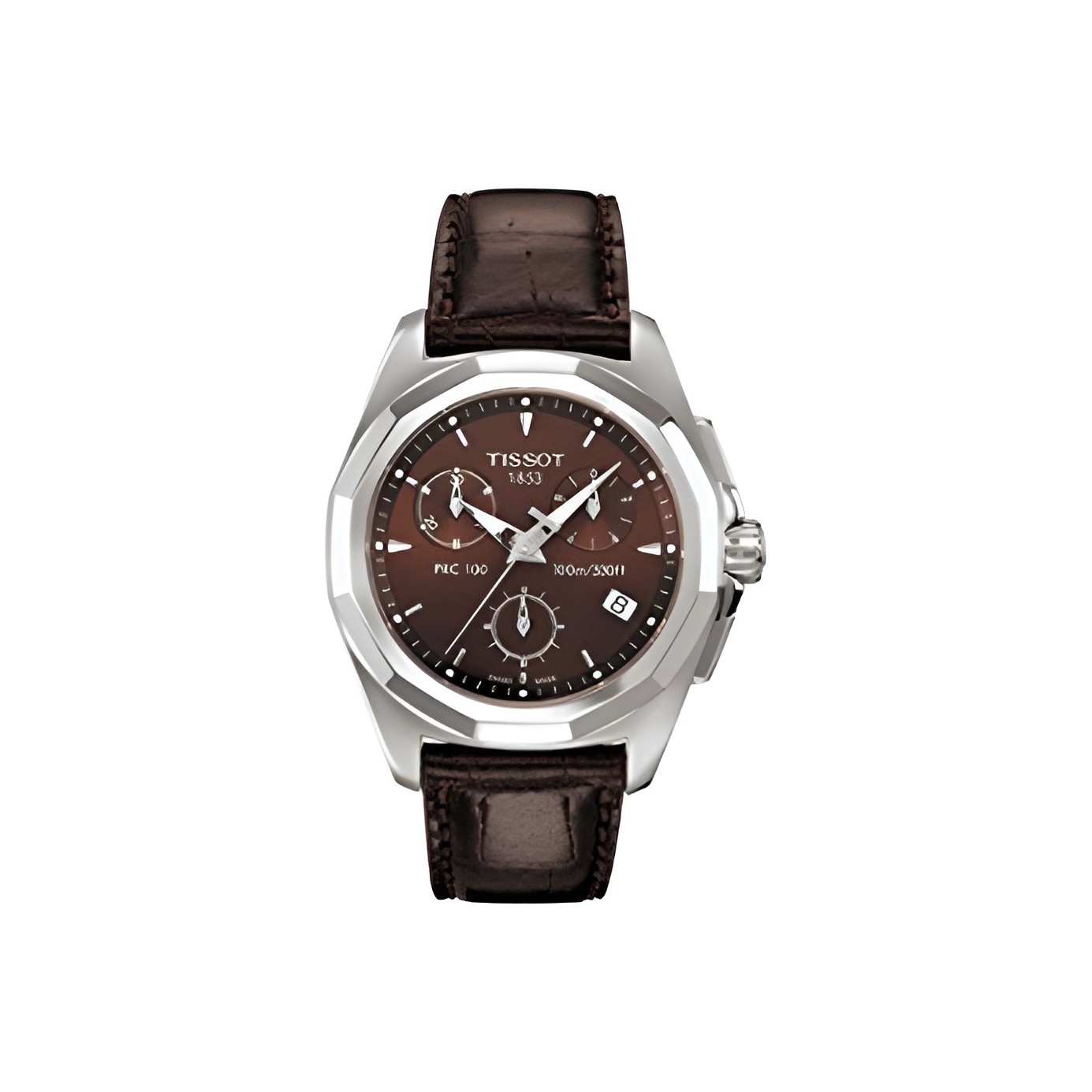 

TISSOT Часы PRC100 Collection Quartz Movement Women's Watch 33mm Coffee Watch Dial Stainless Steel Case Leather Strap, Dark Brown Watch Dial