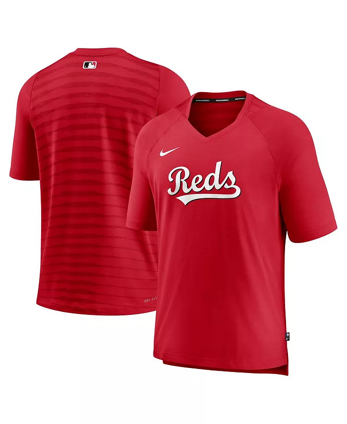 

Мужская красная футболка Cincinnati Reds Authentic Collection Pregame Raglan Performance с V-образным вырезом Nike