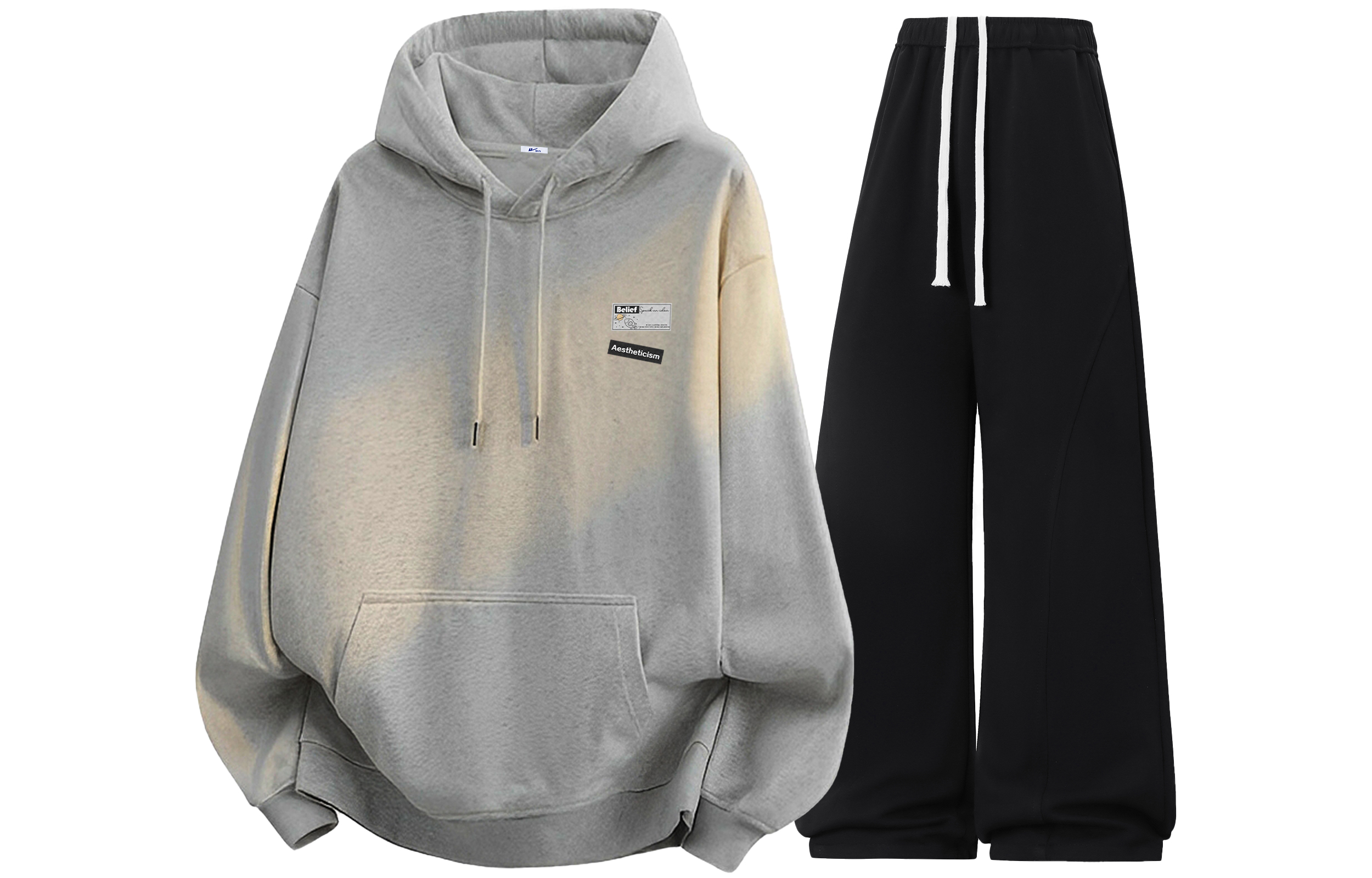 

Толстовка с капюшоном из коллекции Riding The Wind WARRIOR, светло-серый+черный[clothing sets]