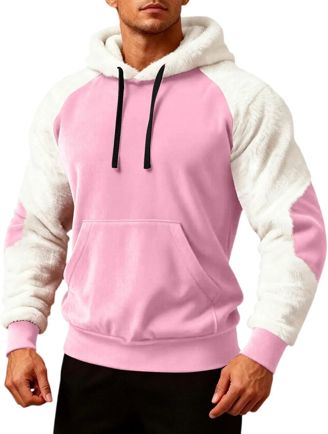 

Мужская рождественская толстовка Sherpa Fleece с длинным рукавом и праздничной отделкой