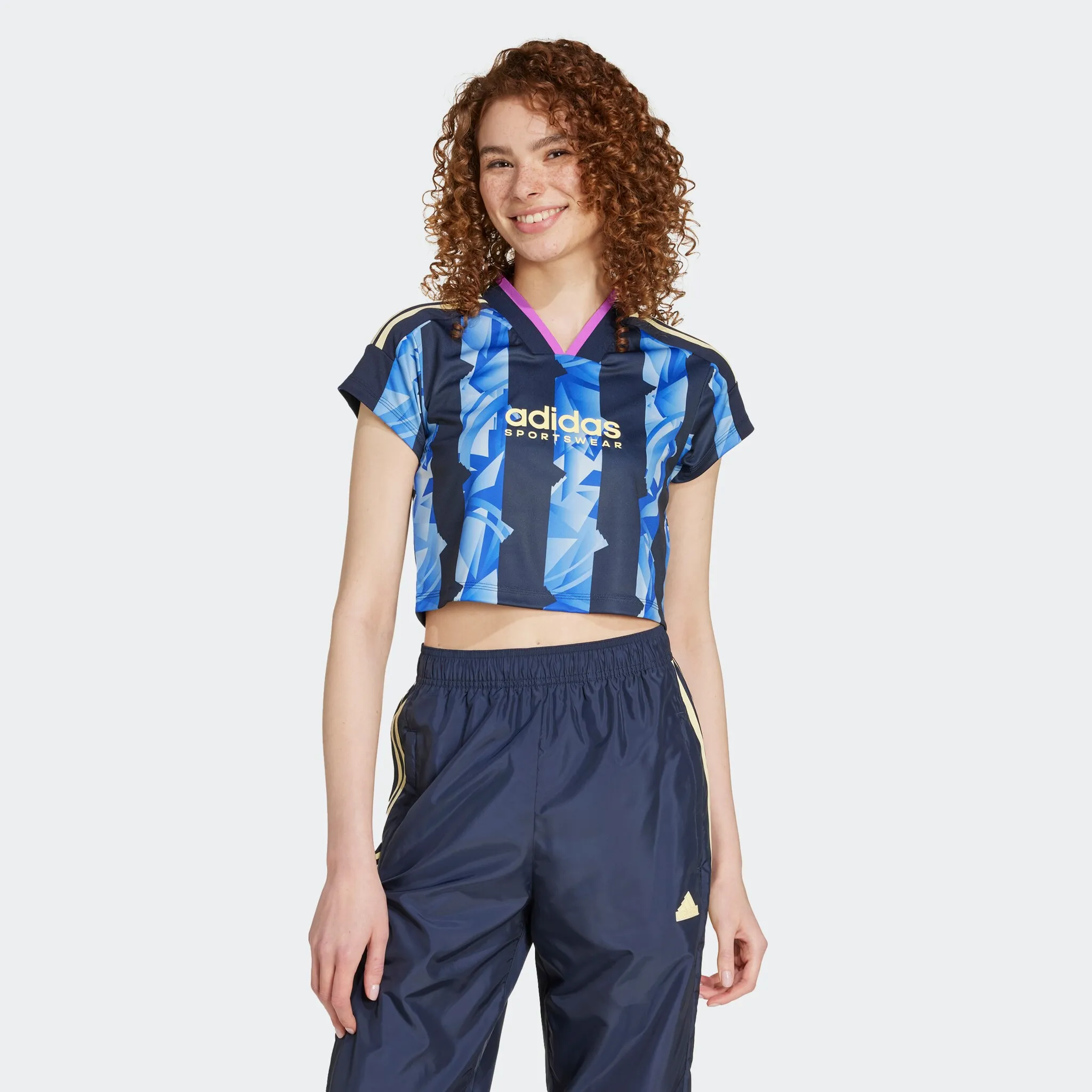 

Майка Adidas Sportswear "W TIRO Q3 AOP T", цвет Legend Ink / Almost Yellow