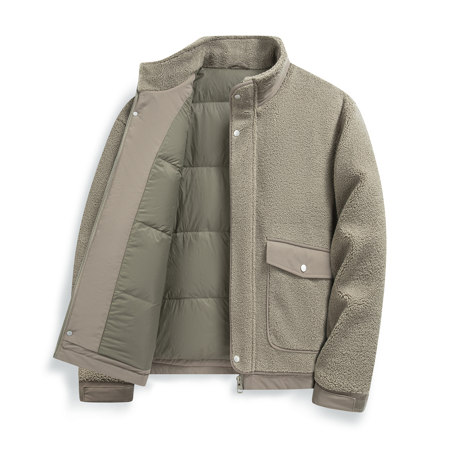 

Пуховик Unisex Stand Collar Thickened ZIAREL, зеленый хаки