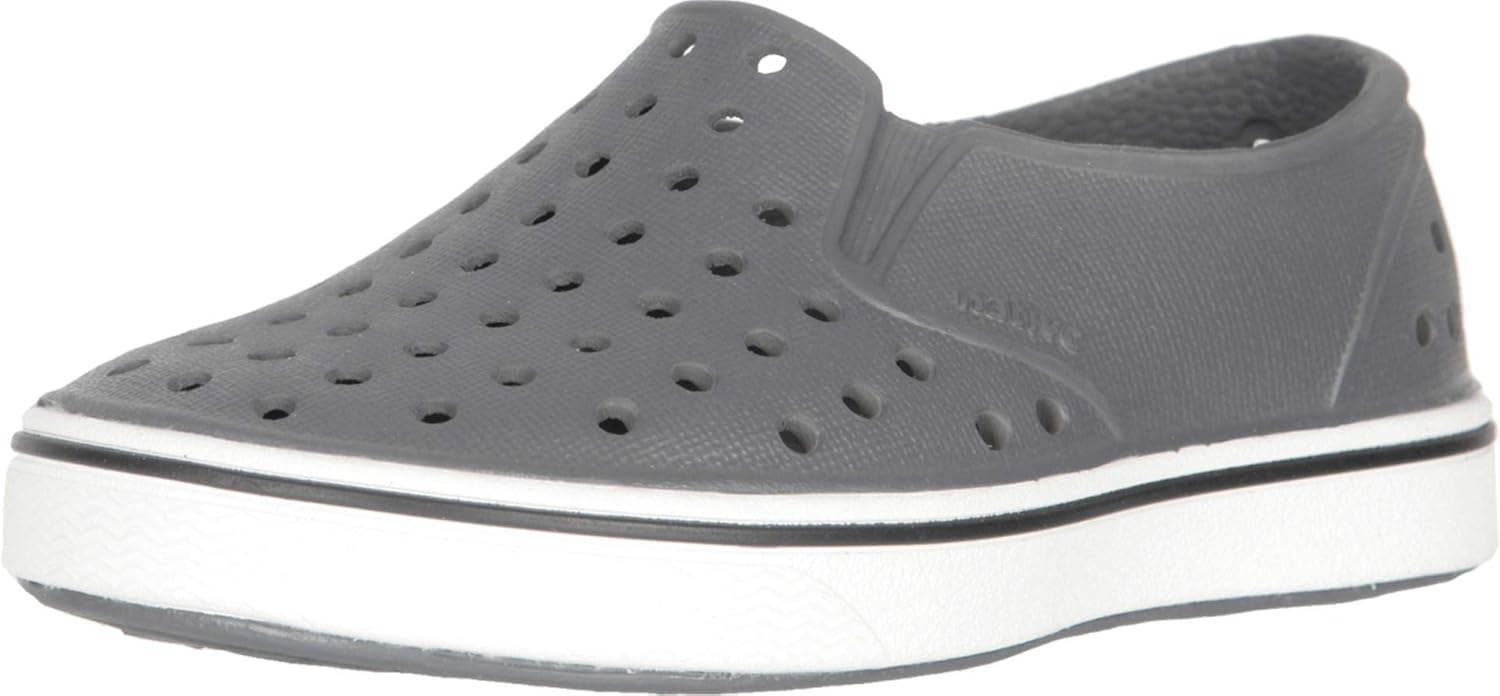 Кроссовки без шнурков Native Shoes Miles для детей, унисекс, серый/белый