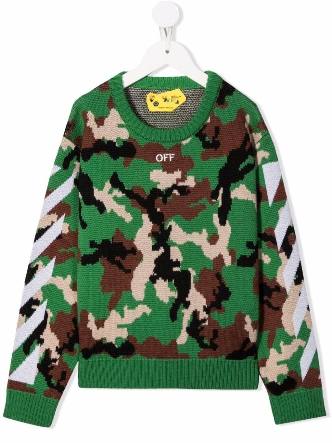 

Свитер с камуфляжным принтом Off-White Kids, зеленый