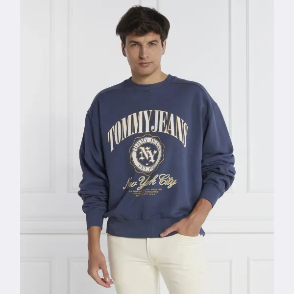 Толстовка обычного кроя Tjm boxy luxe varsity Crew Tommy Hilfiger, синий — фото 2