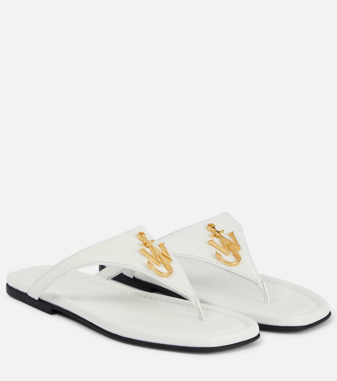 Кожаные сандалии-шлепки JW Anderson, белый