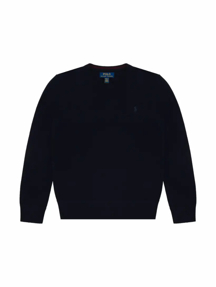 

Шерстяной джемпер с логотипом Ralph Lauren, тёмно-синий