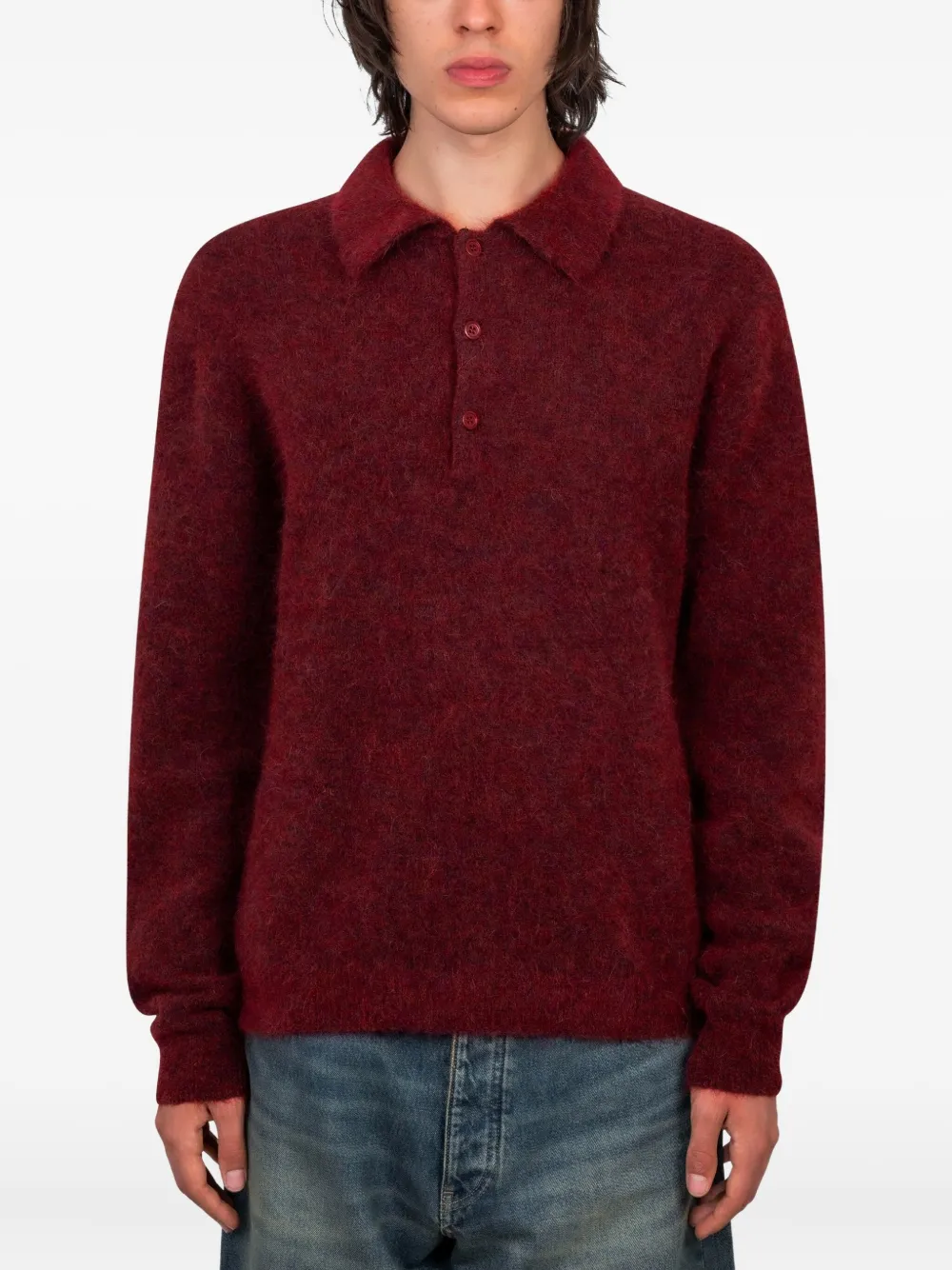 

Свитер с воротником поло Sunflower, красный