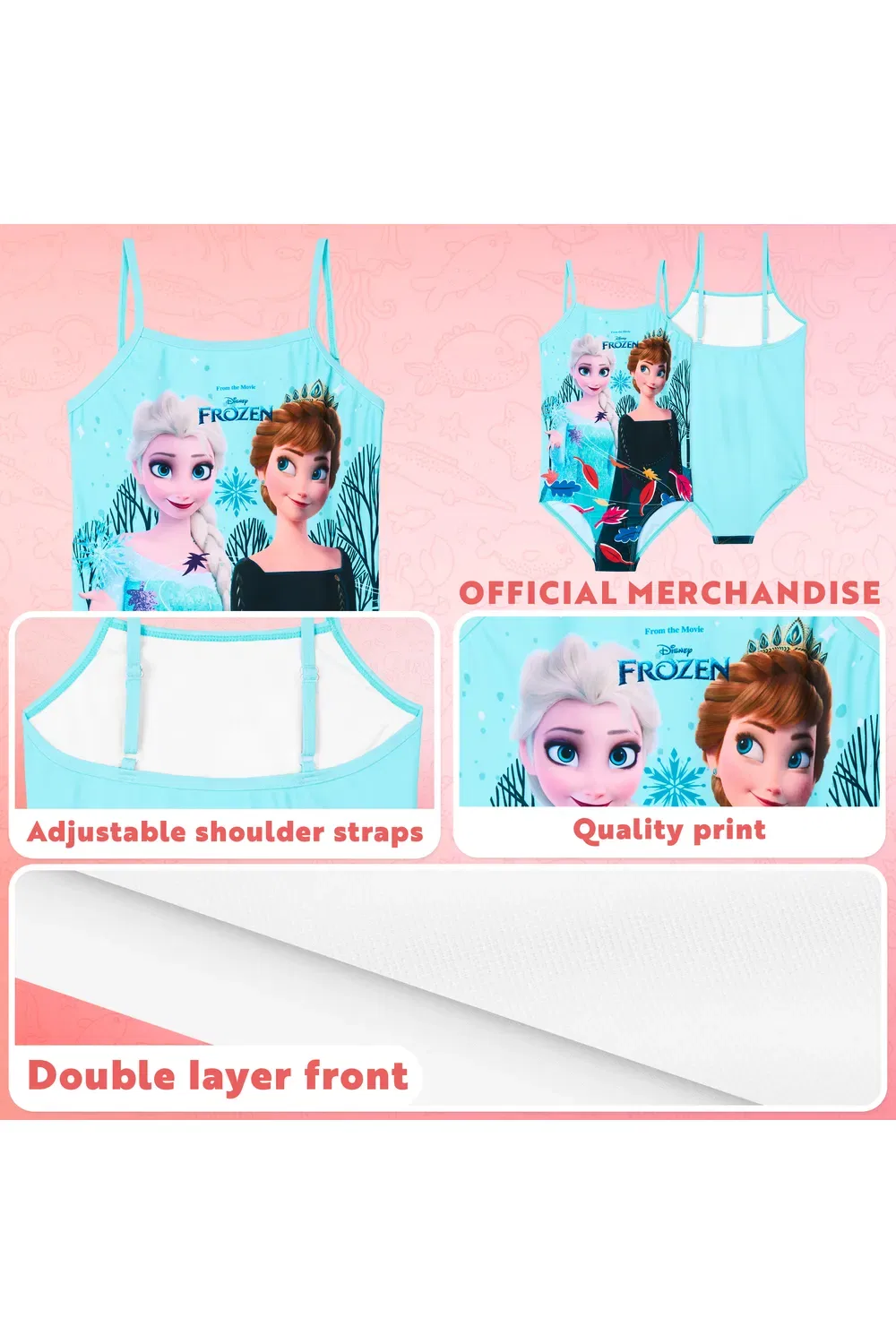 Купальник цельный Frozen Disney, синий — фото 4