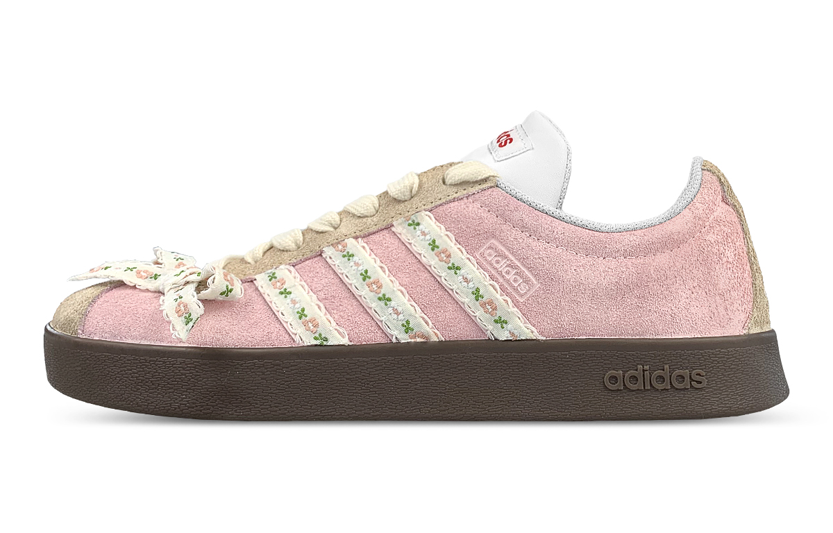

Adidas Вл Корт Классик нескользящие устойчивые к истиранию низкие скейтбордские кроссовки унисекс розовые - розовый, цвет Pink