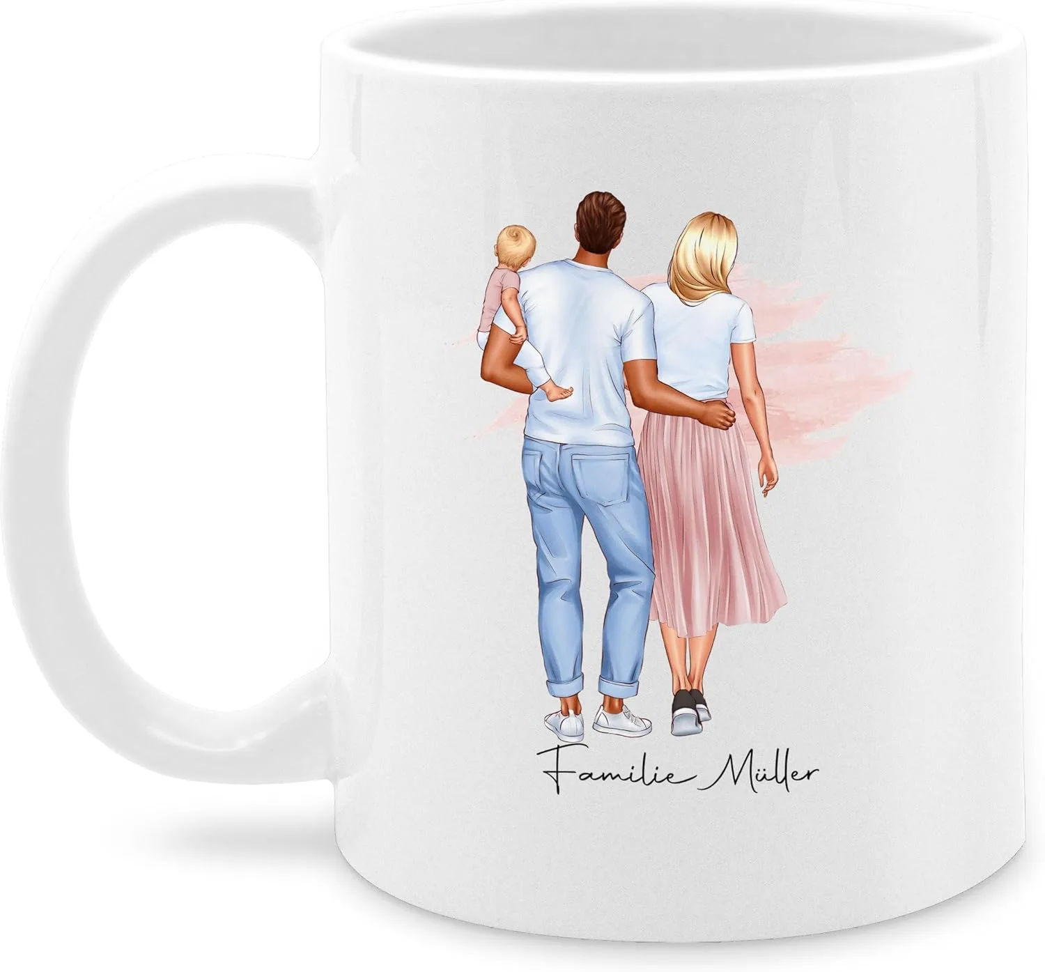 Кружка Mum Family 325 мл белая Geschenk mit Namen personalisiert by Shirtracer