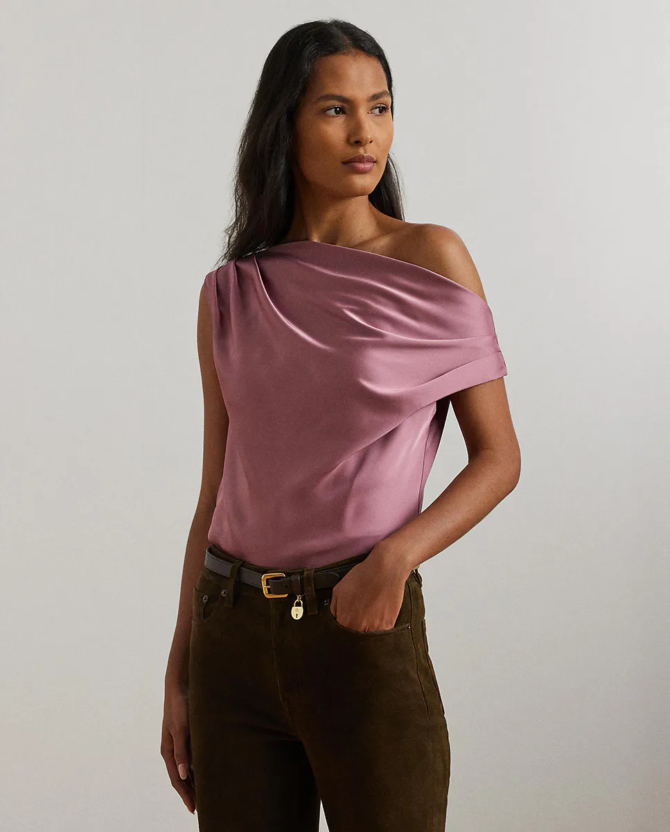 

Женская блузка на одно плечо Lauren Ralph Lauren, розовый