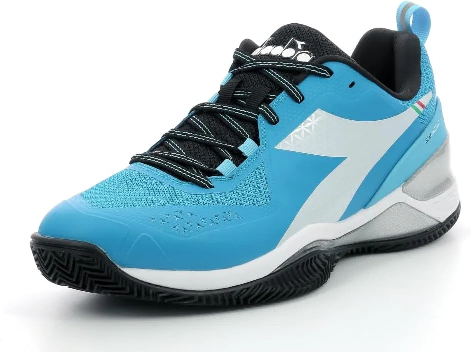 Мужские теннисные кроссовки Diadora Blushield Torneo Clay для грунтовых кортов, белые с черными элементами