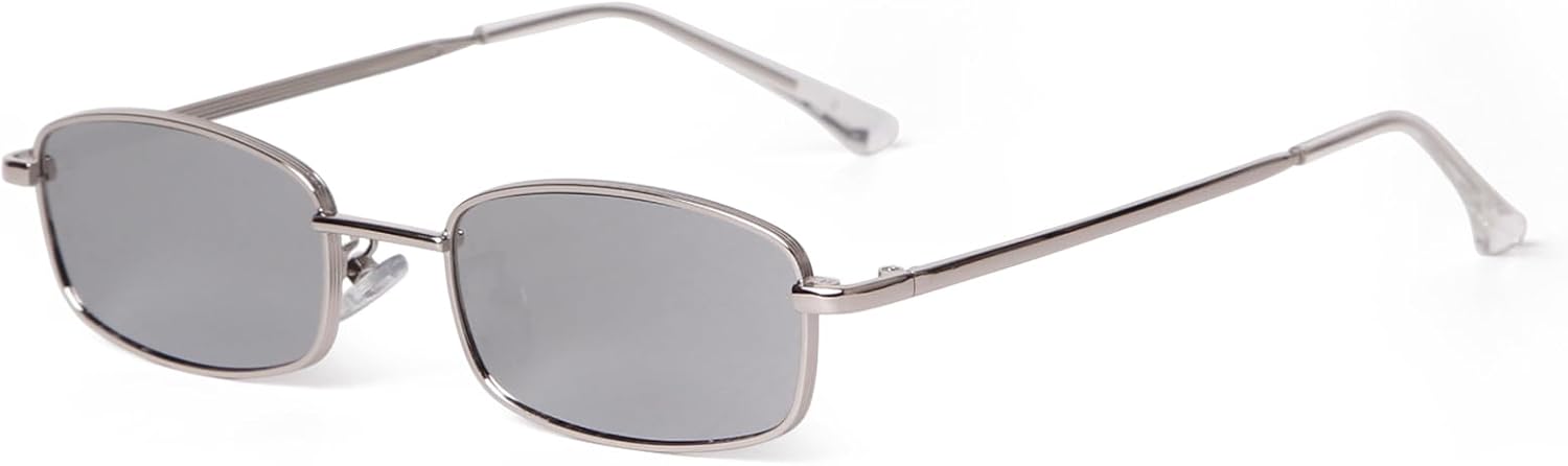 

Солнцезащитные очки SORVINO маленького размера, узкие, прямоугольной формы, для женщин и мужчин, в стиле ретро Y2K, металлическая оправа, 90-е, тонкие, Silver/Mirror Silver