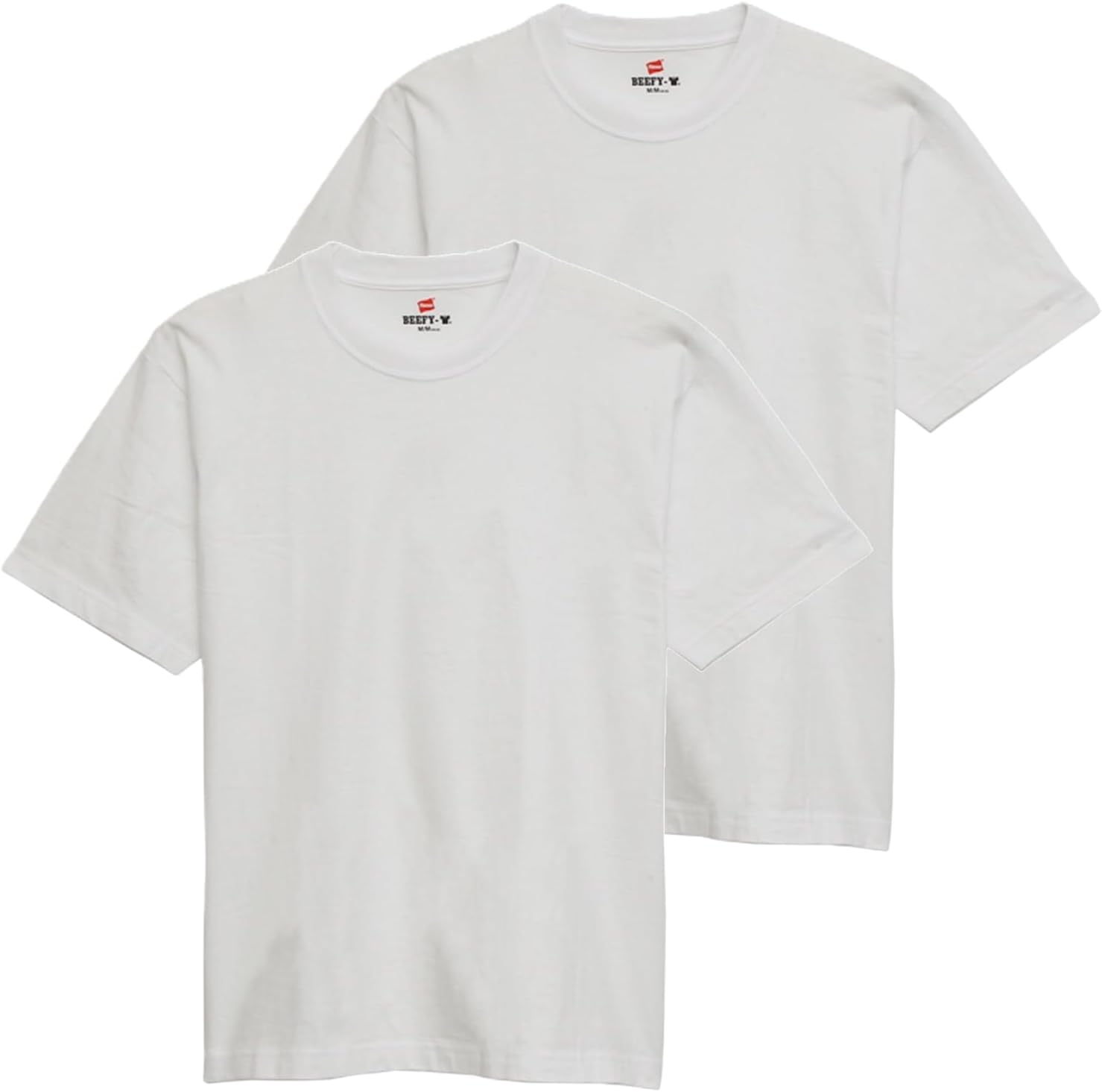 

Футболка Hanes Beefy, короткий рукав, круглый вырез, комплект из 2 штук, белый