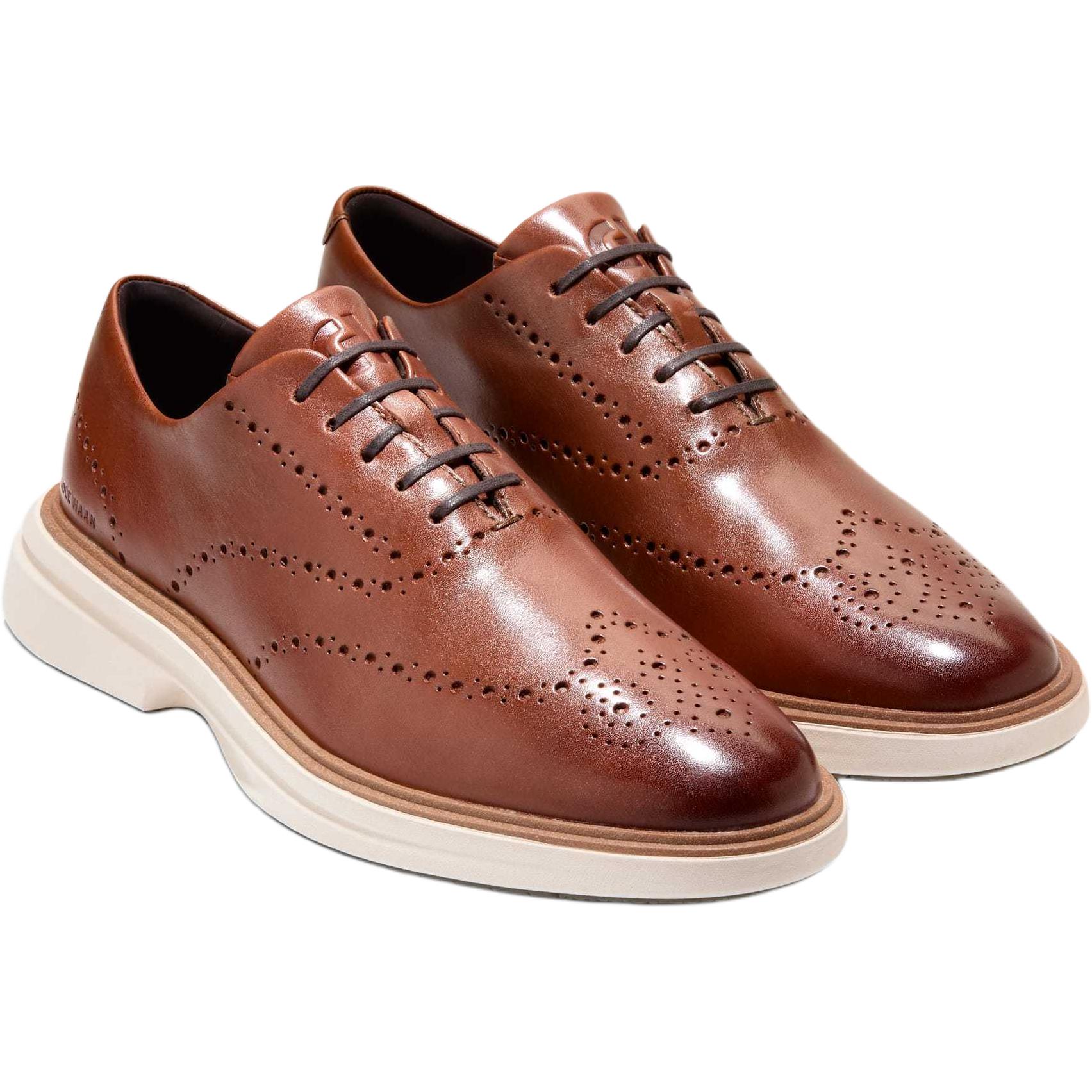 COLE HAAN Кожаные мужские повседневные туфли с резным узором коричневые, цвет Brown — фото 2