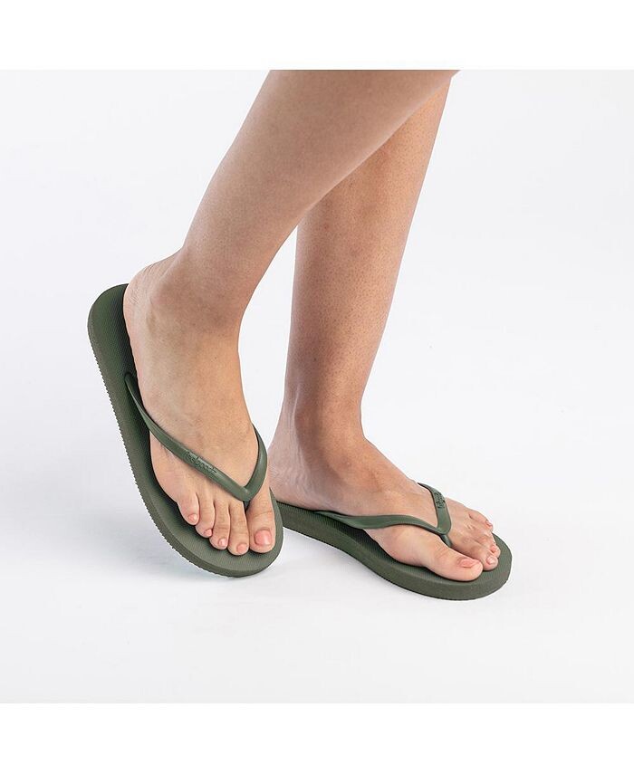 Женские сандалии-шлепанцы SLIMZ CORE из натуральной резины Feelgoodz, зеленый — фото 2