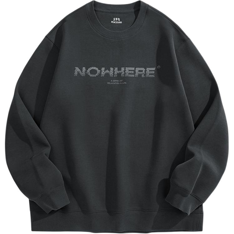 

PEACEBIRD MEN Свитшот мужской черный 1 Crew Neck Moderate