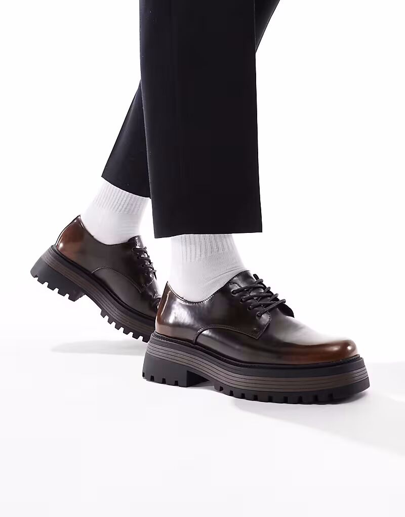 

Туфли на массивной шнуровке ASOS DESIGN коричневого цвета