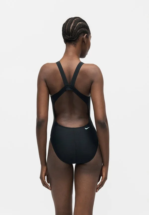 Слитный купальник с логотипом pebble fastback Nike Swim, Black — фото 3