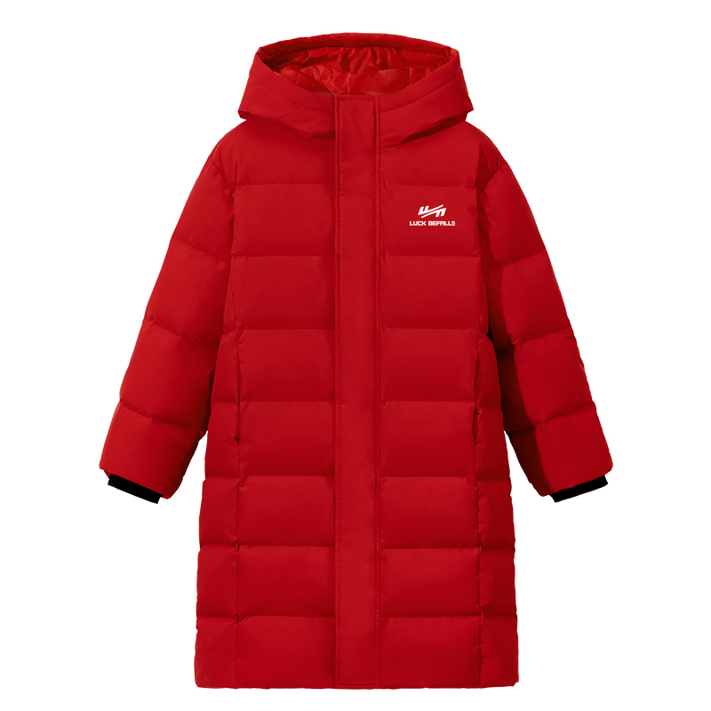 

Детская пуховая куртка с капюшоном утепленная удлиненная Moderate WARRIOR, red/h pure белый standard k