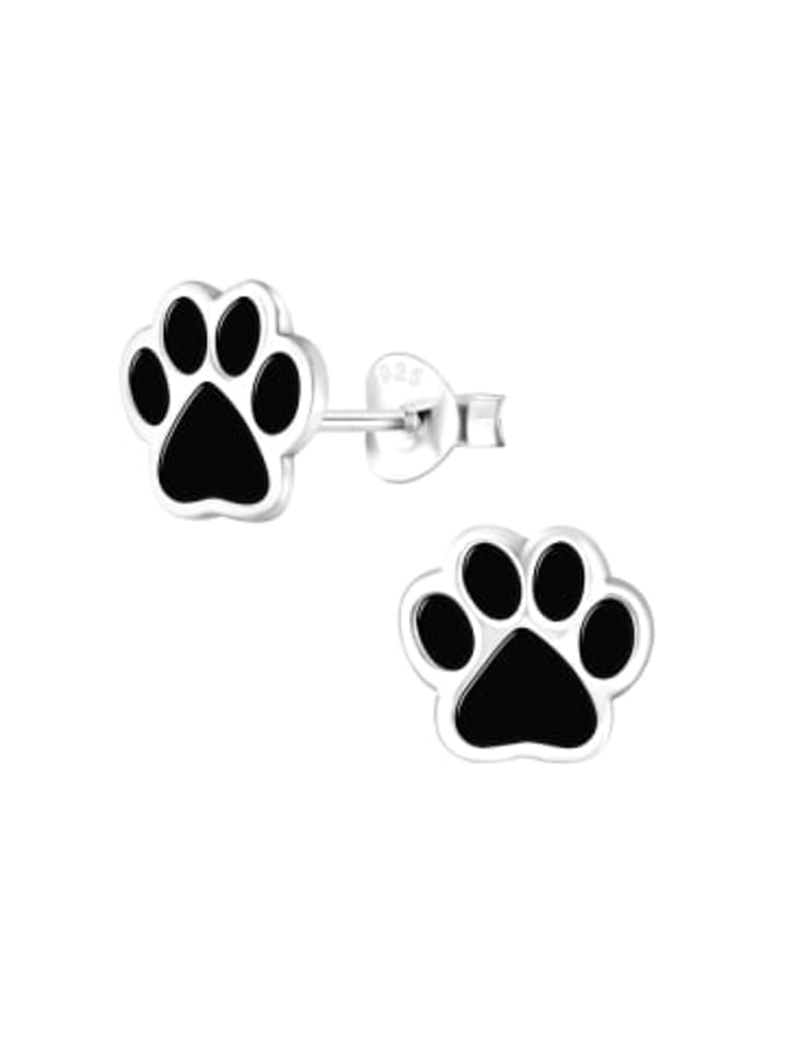 

Alexander York Серьги-гвоздики PAW I черного цвета из серебра 925 пробы, комплект из 2 штук