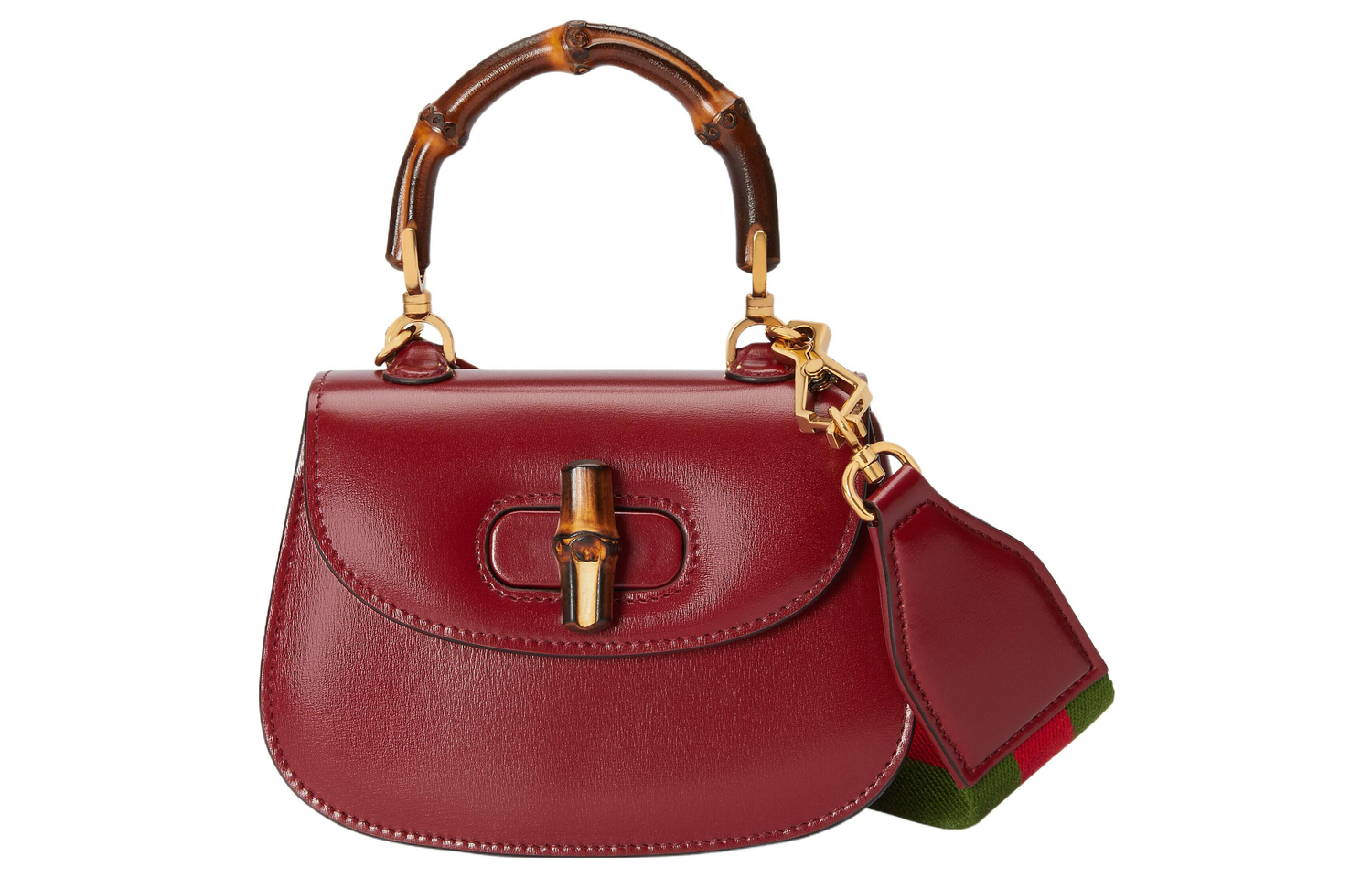 

GUCCI Бамбуковая кожаная сумка 1947 мини женская терракотовая