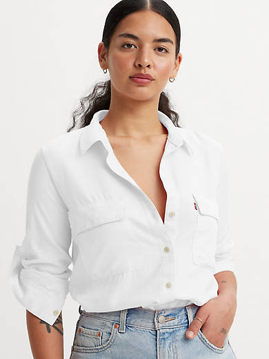 

Рубашка Doreen из льняной смеси в стиле Utility Levi's, цвет Bright White