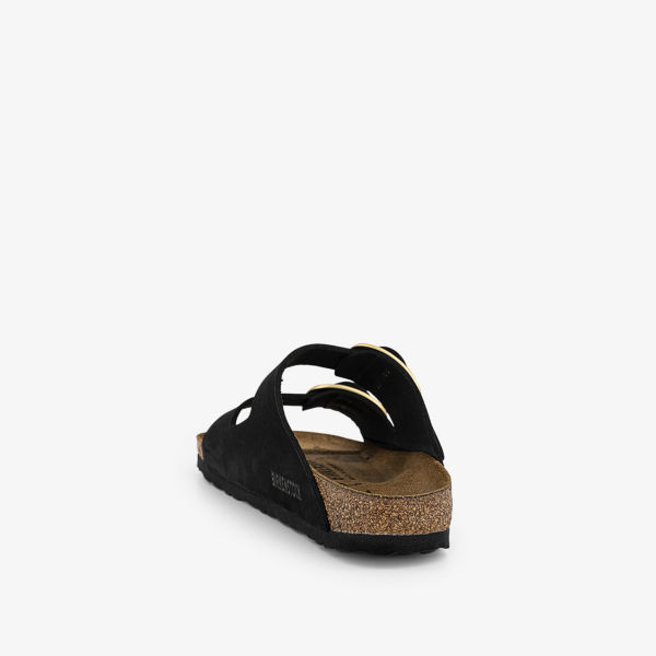 Сандалии Birkenstock Arizona из нубука с двумя ремешками, черный — фото 4