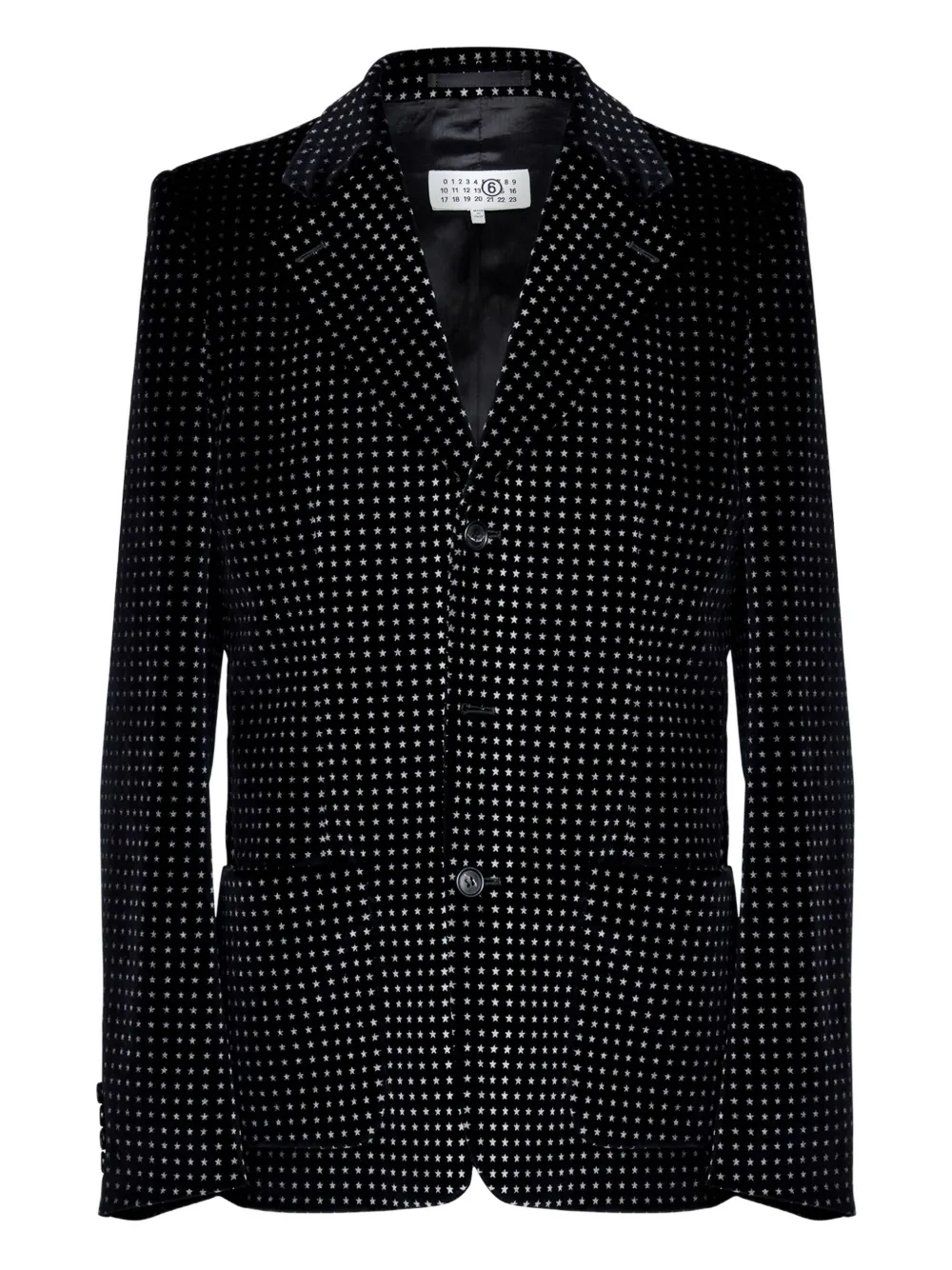 

Бархатный блейзер с принтом MM6 Maison Margiela, черный