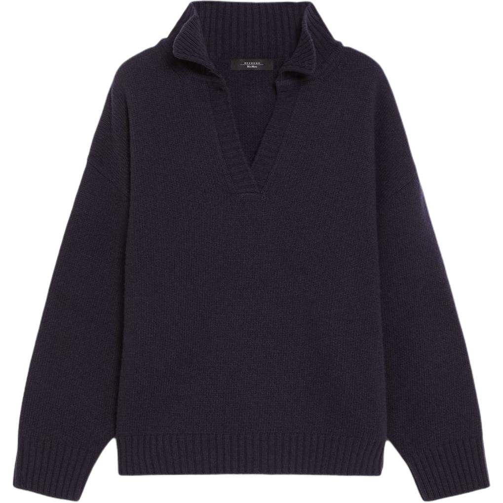 

WEEKEND MaxMara Футболка-поло Agre Collection Wool Polo Shirt женская, цвет marine blue